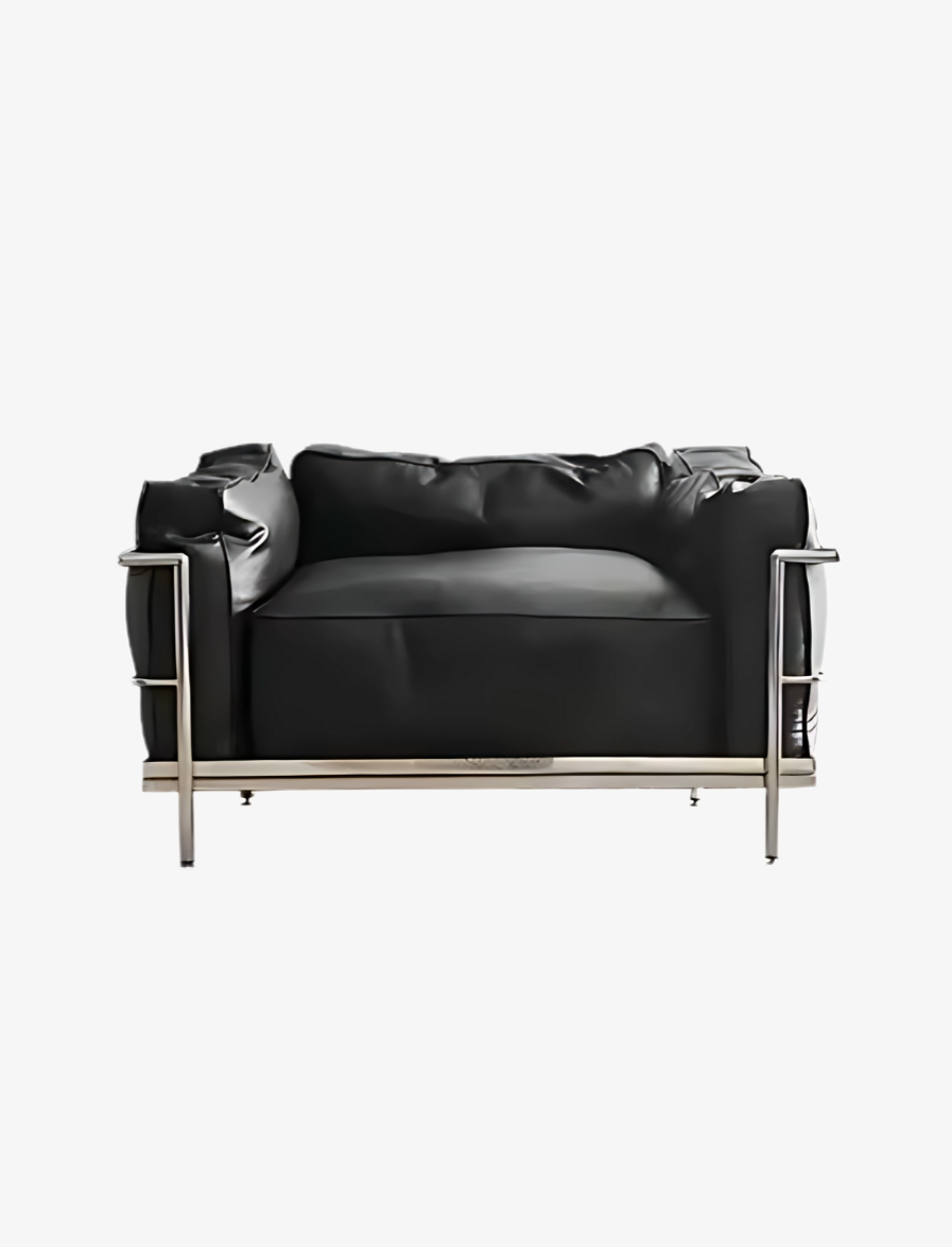 FRENCH LEATHER SINGLE SOFA