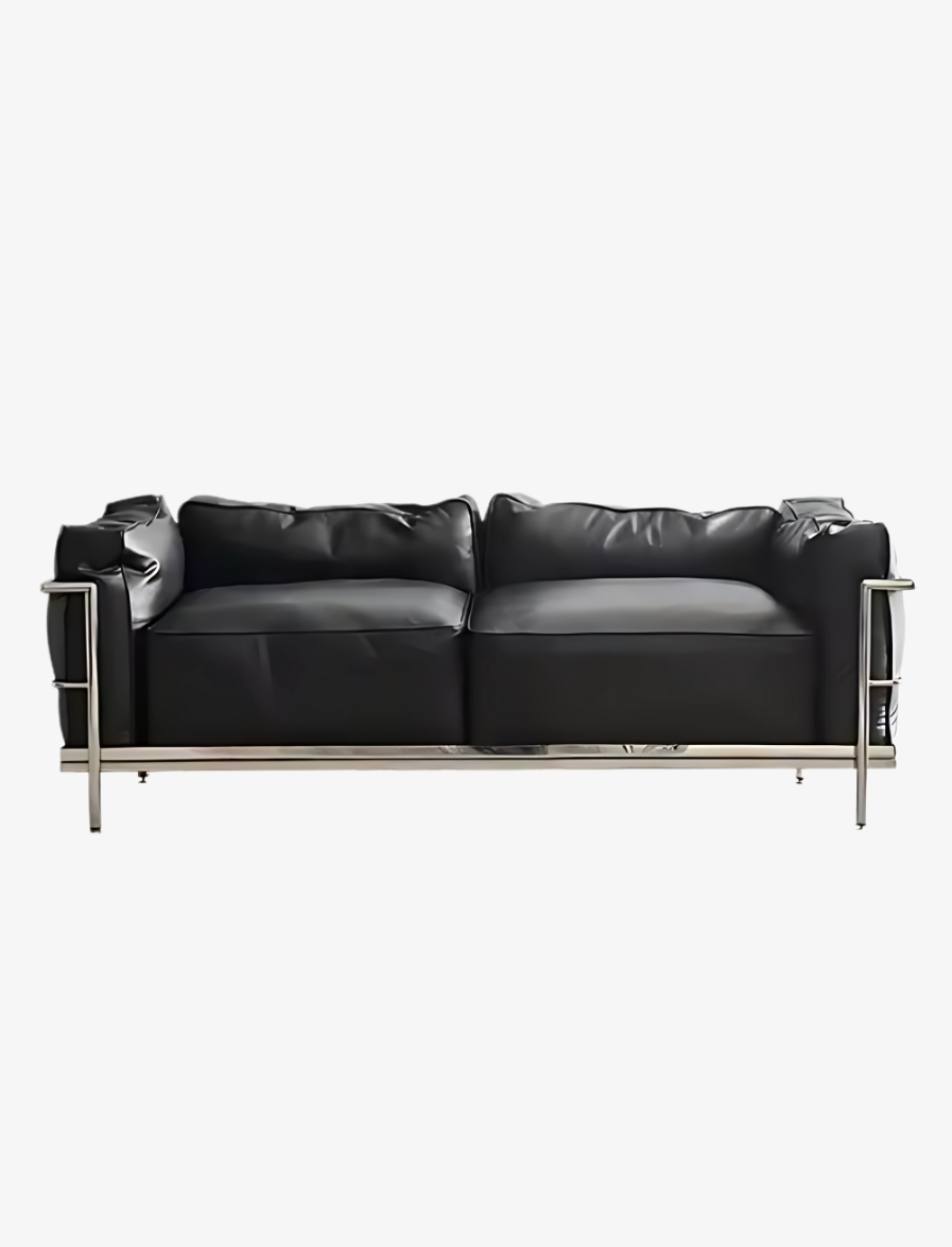 FRENCH LEATHER DOUBLE SOFA