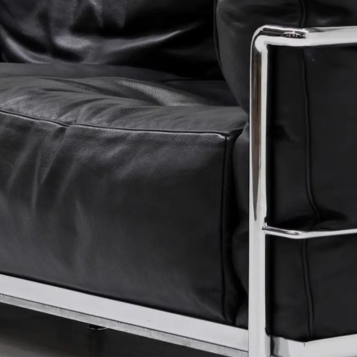FRENCH LEATHER DOUBLE SOFA