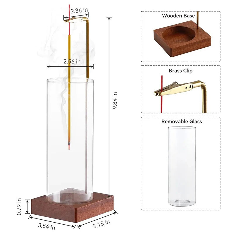 Glass Cylinder Incense Holder