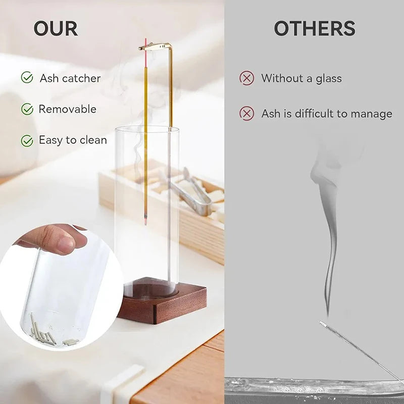 Glass Cylinder Incense Holder