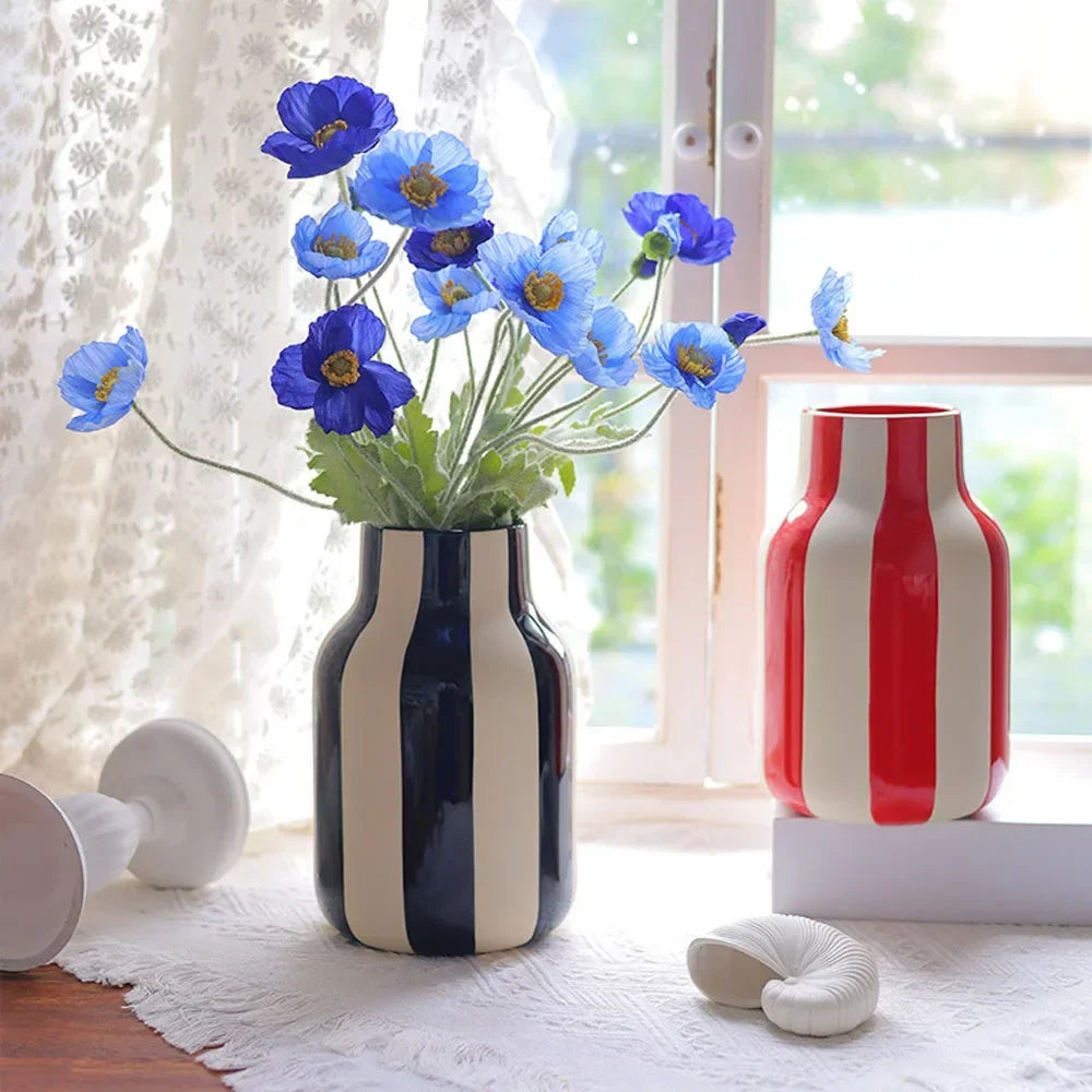 NORDIC STRIPED CERAMIC VASE