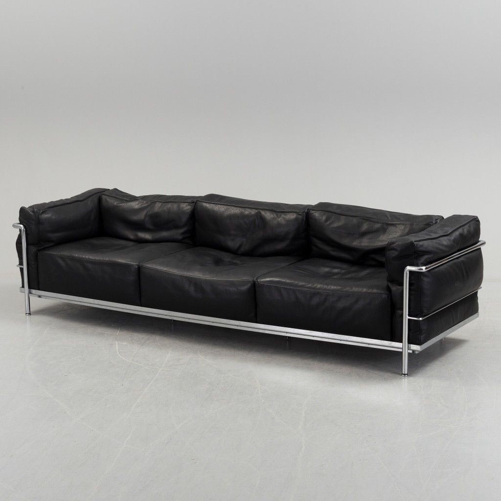 FRENCH LEATHER TRIPLE SOFA