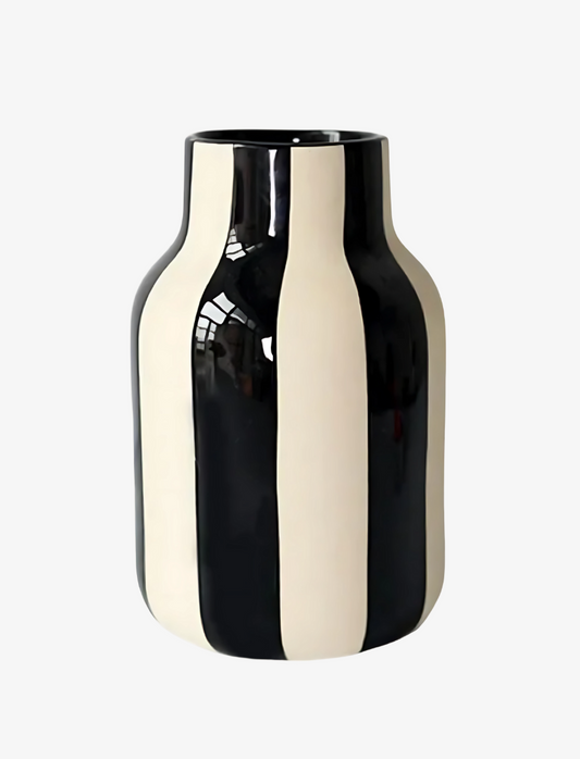 NORDIC STRIPED CERAMIC VASE