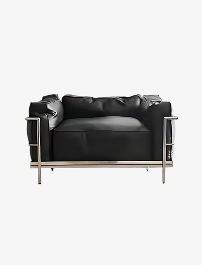 FRENCH LEATHER SINGLE SOFA