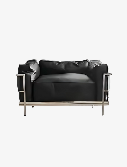 FRENCH LEATHER SINGLE SOFA