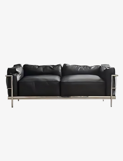 FRENCH LEATHER DOUBLE SOFA