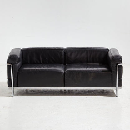 FRENCH LEATHER DOUBLE SOFA