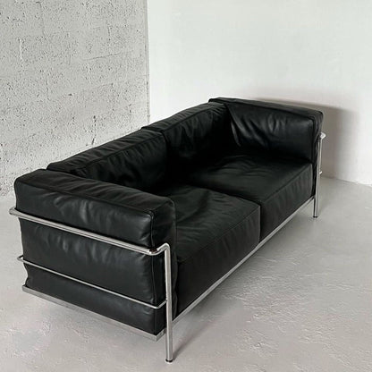 FRENCH LEATHER DOUBLE SOFA