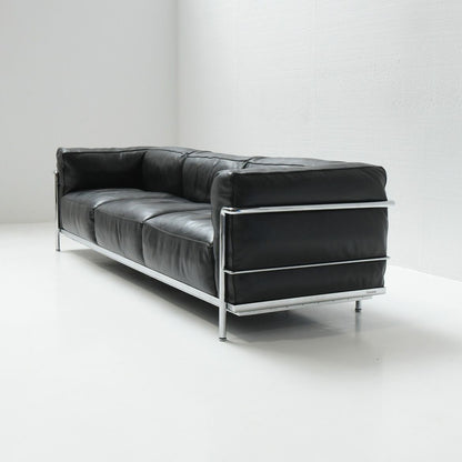FRENCH LEATHER TRIPLE SOFA